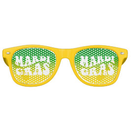 Retro Yellow Green Ombre Mardi Gras Party  レトロサングラス