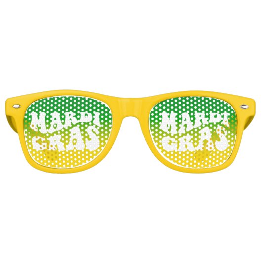 Retro Yellow Green Ombre Mardi Gras Party  レトロサングラス (正面)