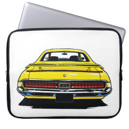 Retro Yellow Muscle Car Rear Pop Art Illustration ラップトップスリーブ