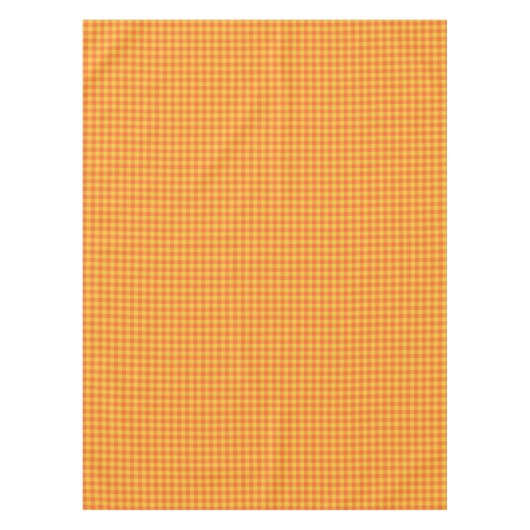 Retro Yellow Orange Gingham Picnic Table Decor テーブルクロス (正面)
