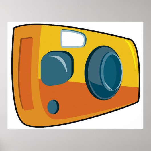 Retro Yellow Point and Shoot Film Camera ポスター (正面)