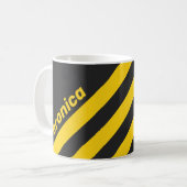 Retro Yellowjacket Three Stripes with Name コーヒーマグカップ (正面左)