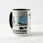 Retro Yellowstone National Park Bison Gift マグカップ (正面左)