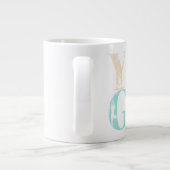 Retro Yoga Typography with Silhouettes of Poses ジャンボコーヒーマグカップ (裏面)