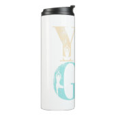 Retro Yoga Typography with Silhouettes of Poses タンブラー (回転左)