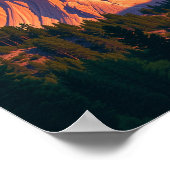 Retro Yosemite California Travel Illustration ポスター (角)