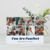 Retro You Are Pawfect Dog Mom 12 Photo Blue シーズンカード (スタンド正面)
