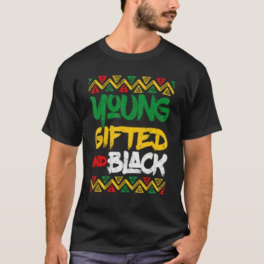 Retro Young Gifted And Black History Month African Tシャツ (正面)