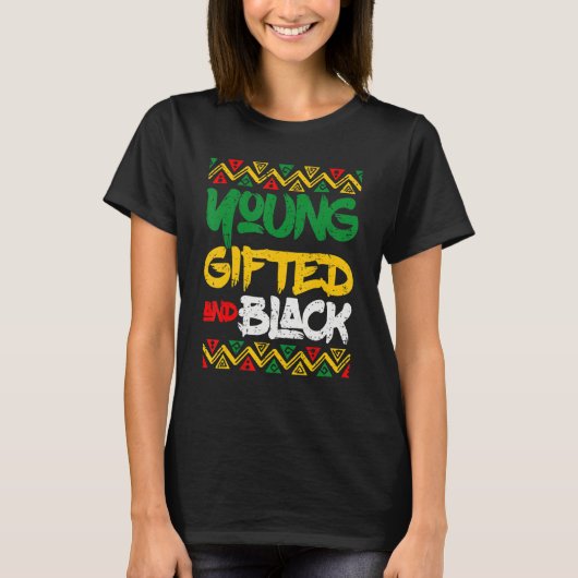 Retro Young Gifted And Black History Month African Tシャツ (正面)