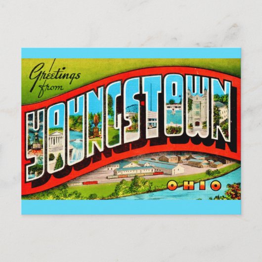 Retro Youngstown Ohio Postcard ポストカード (正面)