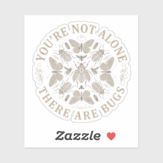 Retro You're Not Alone There Are Bugs Insects Humo シール (シート)