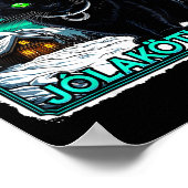 Retro Yule Cat Icelandic This Home Protected Jólak ポスター (角)