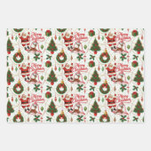 Retro Yuletide Cheer: Merry & Bright Holiday ラッピングペーパーシート (正面)