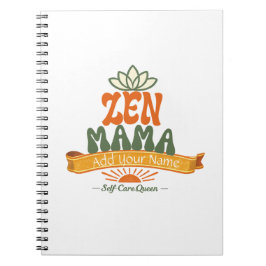 Retro Zen Mama Yoga Lotus Personalized Art Noteboo ノートブック