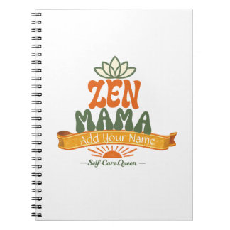 Retro Zen Mama Yoga Lotus Personalized Art Noteboo ノートブック