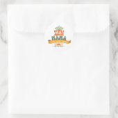 Retro Zen Mama Yoga Lotus Personalized Art Sticker ラウンドシール (バッグ)