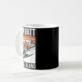 Retro zermatt switzerland ski resort fun alpine コーヒーマグカップ (正面左)