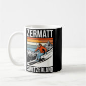 Retro zermatt switzerland ski resort fun alpine コーヒーマグカップ (左)