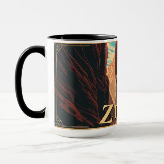 Retro Zion National Park Adventure Mug マグカップ (左)