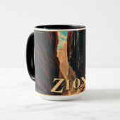 Retro Zion National Park Adventure Mug マグカップ (正面左)