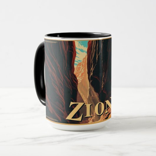 Retro Zion National Park Adventure Mug マグカップ (正面左)