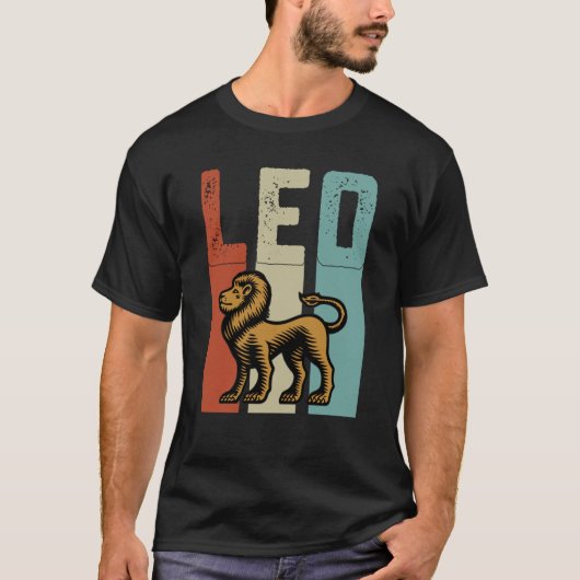 Retro Zodiac Leo Vintage Style Astrology Tシャツ (正面)