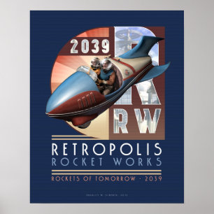 Retropolisロケットは働かせますポスター(16x20")を ポスター