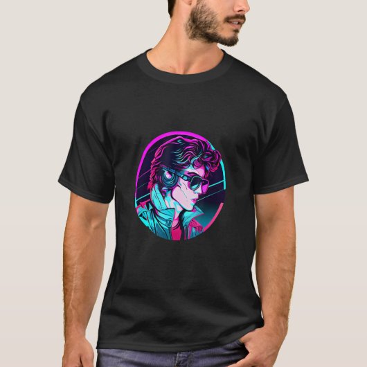 Retrowave Synthwave 80s Character For The Eighties Tシャツ (正面)
