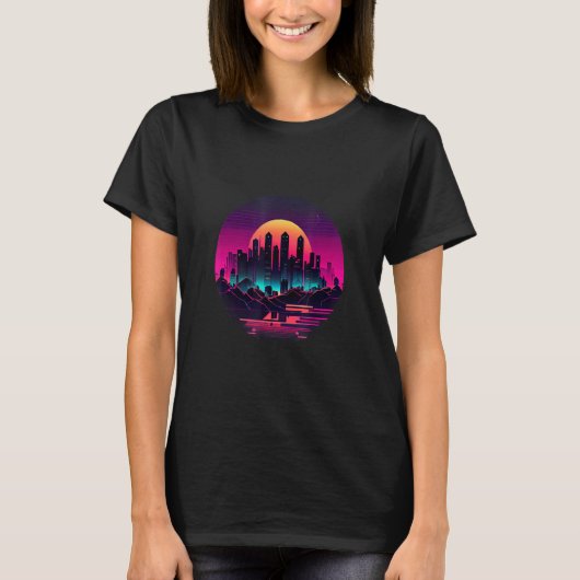Retrowave Synthwave 80s For The Eighties Music Tシャツ (正面)