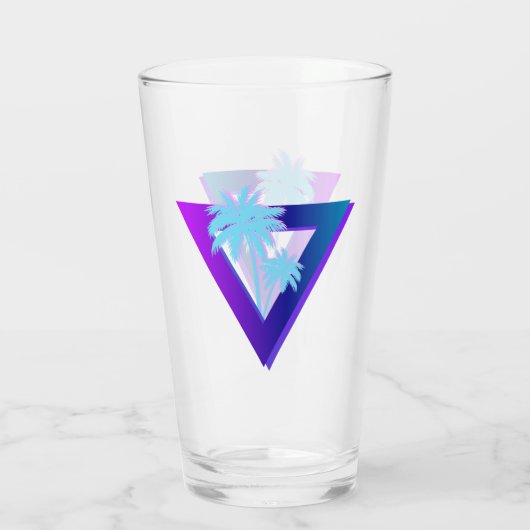 RETROWAVE SYNTHWAVE PALM TREES TRIANGLE GLASS タンブラーグラス (裏面)