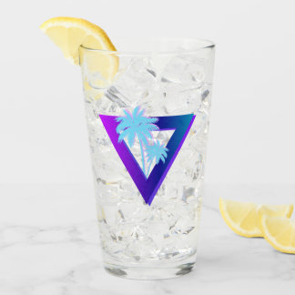 RETROWAVE SYNTHWAVE PALM TREES TRIANGLE GLASS タンブラーグラス