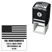 Retrunアドレス愛国的なアメリカ国旗の家族名 セルフインキングスタンプ (インサイチュ)