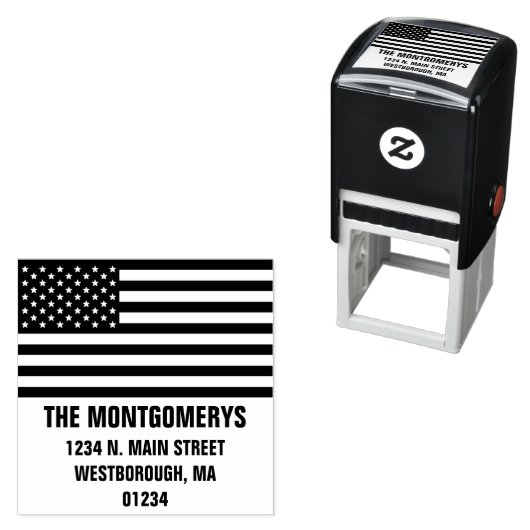 Retrunアドレス愛国的なアメリカ国旗の家族名 セルフインキングスタンプ (インサイチュ)