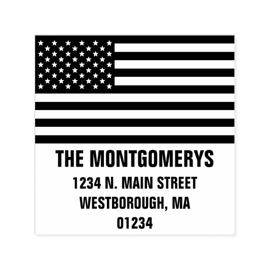 Retrunアドレス愛国的なアメリカ国旗の家族名 セルフインキングスタンプ (デザイン)