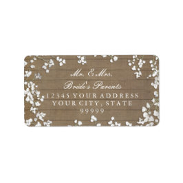 Return郵送先住所Baby's Breath 素朴 Wooden ラベル
