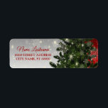 Return Address Christmas Green Tree Red Silver ラベル<br><div class="desc">Return Address Christmas Green Tree Red Silver label. Unique,  beautiful,  stylish design. Easy to be personalized. Font style,  size and colors can be changed. Matching items are available.</div>