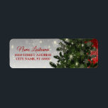 Return Address Christmas Green Tree Red Silver ラベル<br><div class="desc">Return Address Christmas Green Tree Red Silver label. Unique,  beautiful,  stylish design. Easy to be personalized. Font style,  size and colors can be changed. Matching items are available.</div>