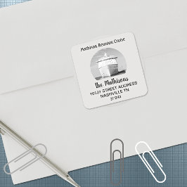 Return Address Family Reunion Cruise Ship スクエアシール