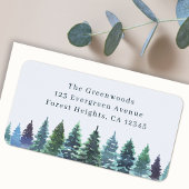 Return Address Label | エレガントな水彩画の森 ラベル