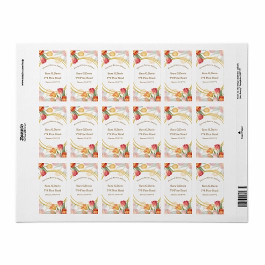 Return Address Label ラベル (フルシート)