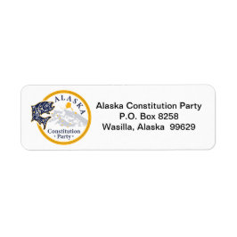 Return Address Label, Alaska Constitution Party ラベル