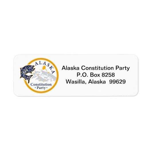 Return Address Label, Alaska Constitution Party ラベル (正面)