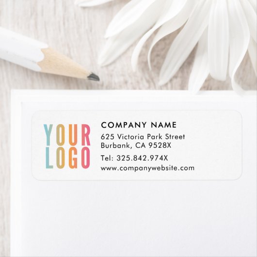 Return Address Label Business Logo  ラベル (インサイチュ)