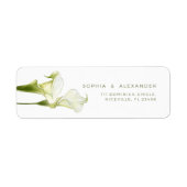 Return Address Label Calla Lilies Wedding. ラベル (正面)