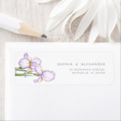 Return Address Label Delicate Irises Wedding. ラベル (インサイチュ)