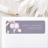 Return Address Label Delicate Irises Wedding. ラベル (インサイチュ)
