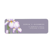 Return Address Label Delicate Irises Wedding. ラベル (正面)