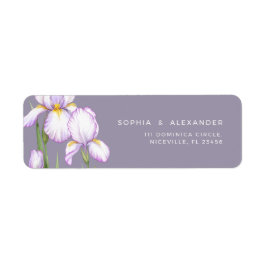 Return Address Label Delicate Irises Wedding. ラベル