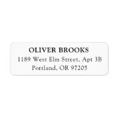 Return Address Label Minimal Simple Elegant White ラベル (正面)