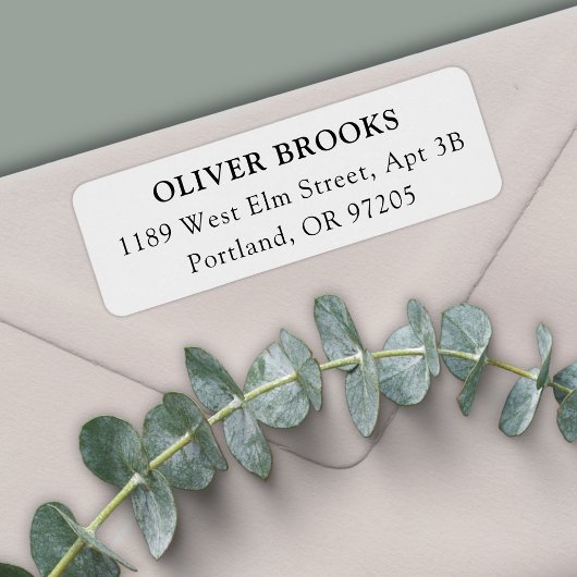 Return Address Label Minimal Simple Elegant White ラベル